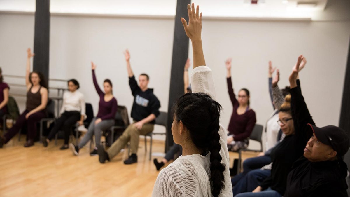 Group Workshop in a dance studio. Moving Toward Justice