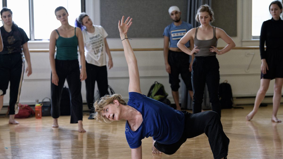 Woman dancing in class.