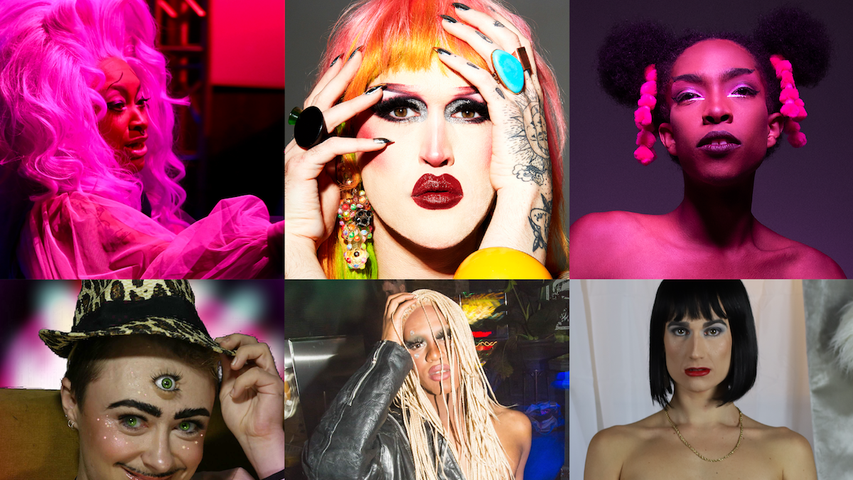 Six portraits of 6 different drag artists.