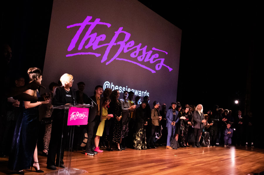Image of people on stage at the Bessies in 2019