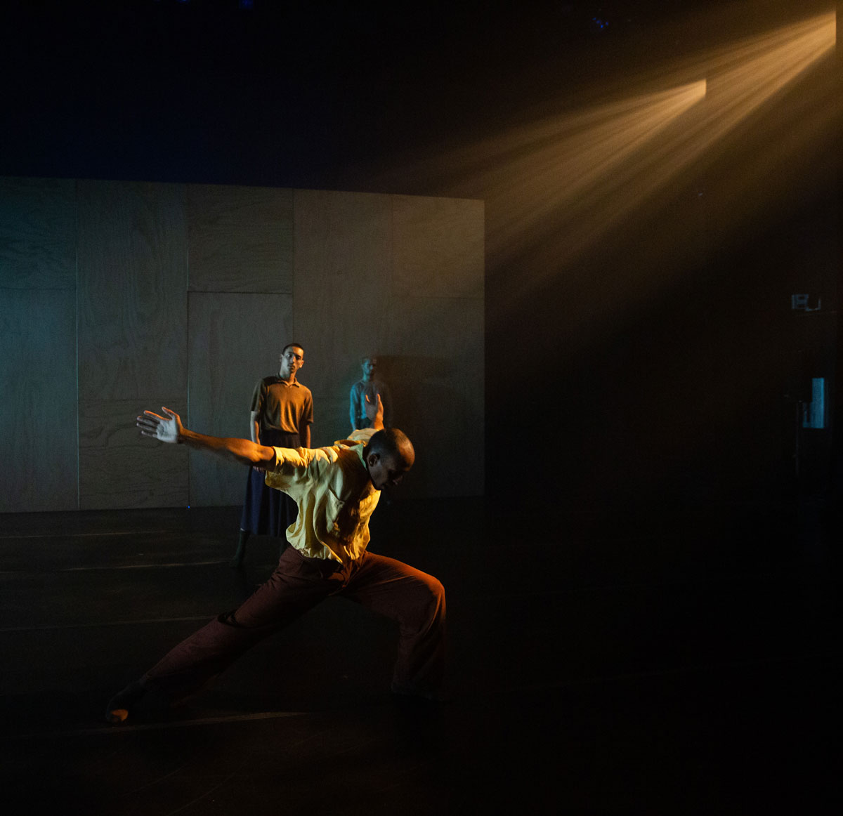 Gibney Company Artistic Associate Alexander Anderson rehearses work by Alan Lucien Oyen. 