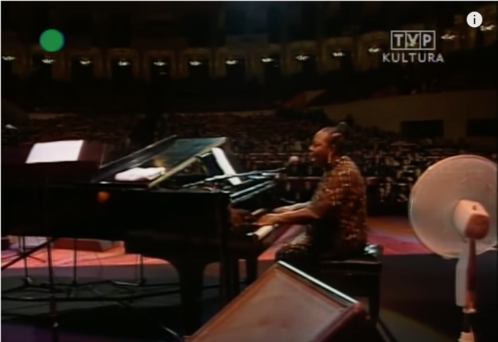 Still image from recording session: Live, December 18, 1997 in Warsaw at Kongresowa Hall. Nina Simone performing "Pirate Jenny"